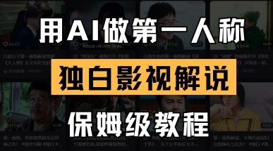 用AI做第一人称独白影视解说，手把手教学，保姆级教程-悦商宝