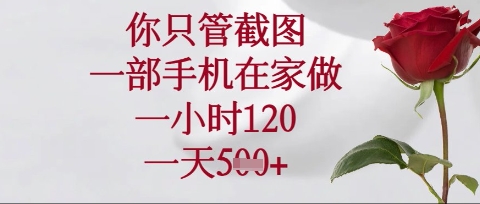你只管截图，一部手机在家操作，一小时120.一天5张【揭秘】-悦商宝