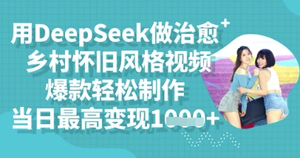 用DeepSeek做治愈乡村怀旧风格视频，爆款轻松制作，当日最高变现多张-悦商宝